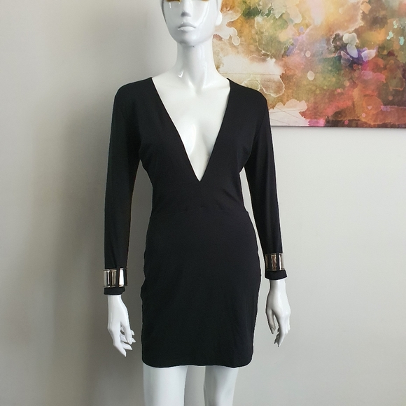 Bec & Bridge Size 10 Plunge Long Sleeve LBD - Picture 13 of 13